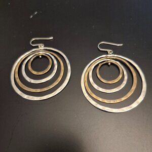 Grace & Heart 4 Ring Loops Silver Earrings